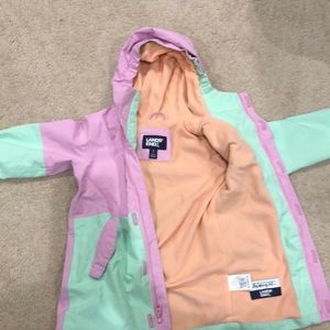 Lands’ End Girls Small Fleece Lined Raincoat